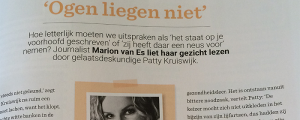 Gelaatskunde artikel in de Wendy met medewerking van Patty Kruiswijk